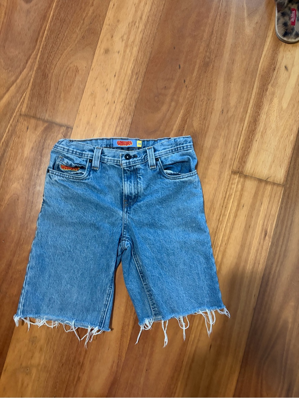 Empyre Light Blue Denim Cutoff Shorts with Frayed Hem
